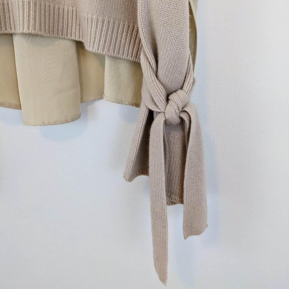 Tibi Cashmere Cream Crew Neck Sweater - Picture 10 of 11